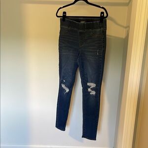 Old Navy Women's Midnight Blue Ripped Skinny Jeans